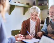 Couple reviewing finances