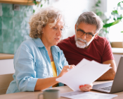 A couple reviewing documents